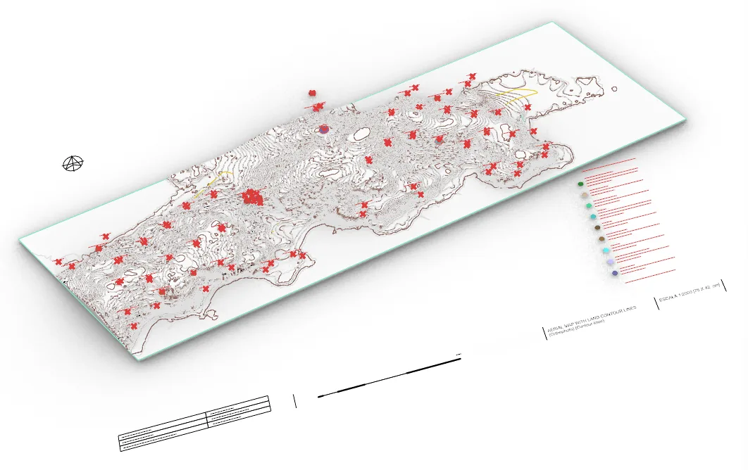 Program testing locations mapped across the island terrain